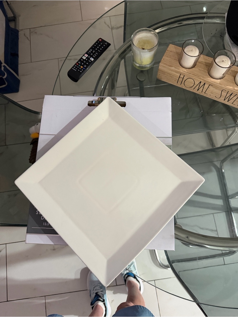 Tahari Home Cream Porcelain Serving Dish